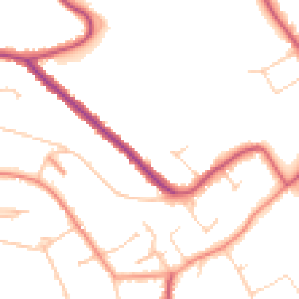 Daytime road noise heatmap for CR6 9BS