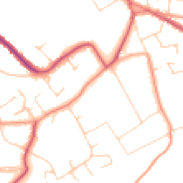 Daytime road noise heatmap for CR6 9BU