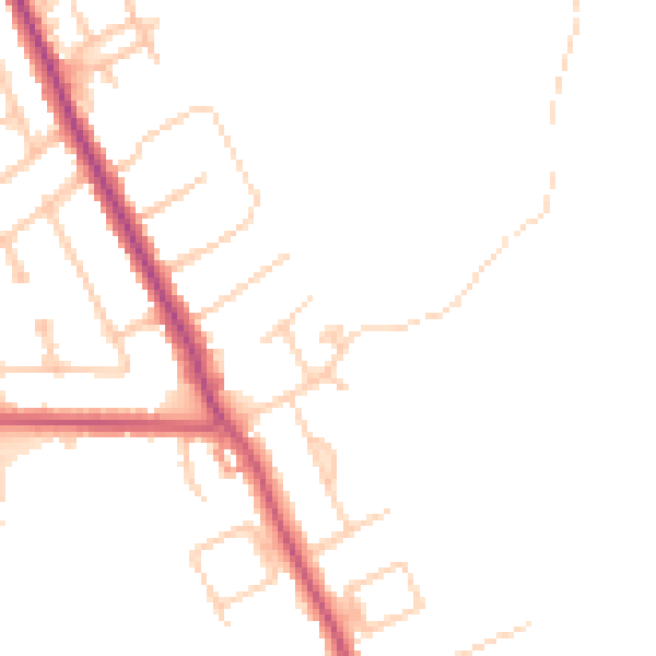 Daytime road noise heatmap for CR6 9BW