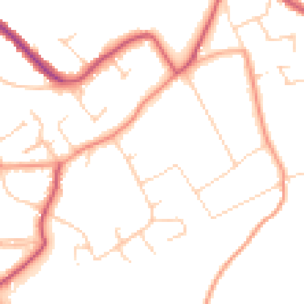 Daytime road noise heatmap for CR6 9BX