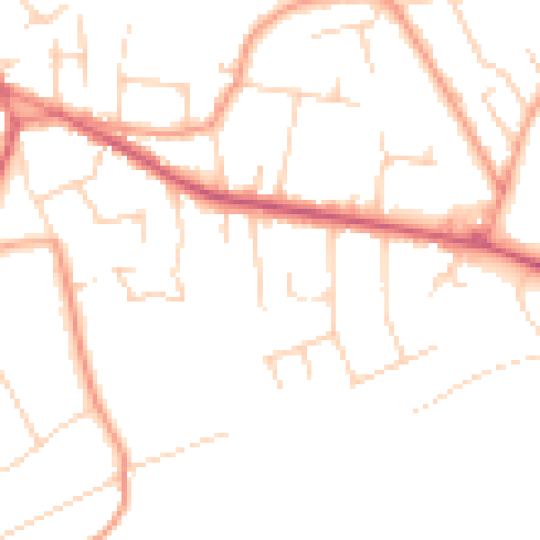 Daytime road noise heatmap for CR6 9DA