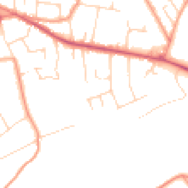 Daytime road noise heatmap for CR6 9DB