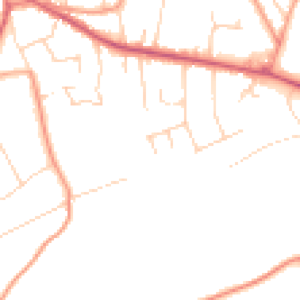 Daytime road noise heatmap for CR6 9DD