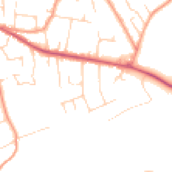 Daytime road noise heatmap for CR6 9DF