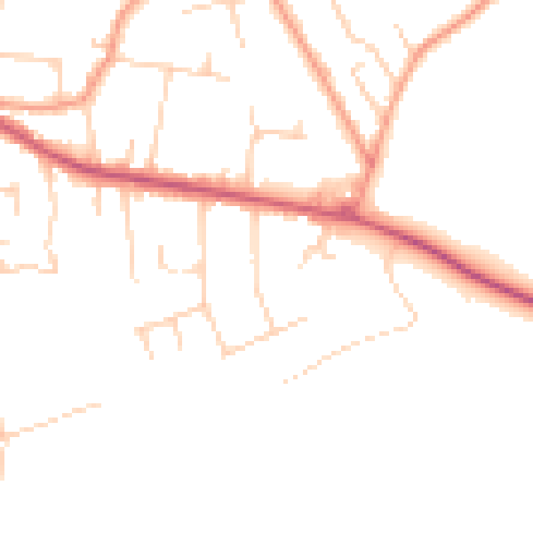 Daytime road noise heatmap for CR6 9DG