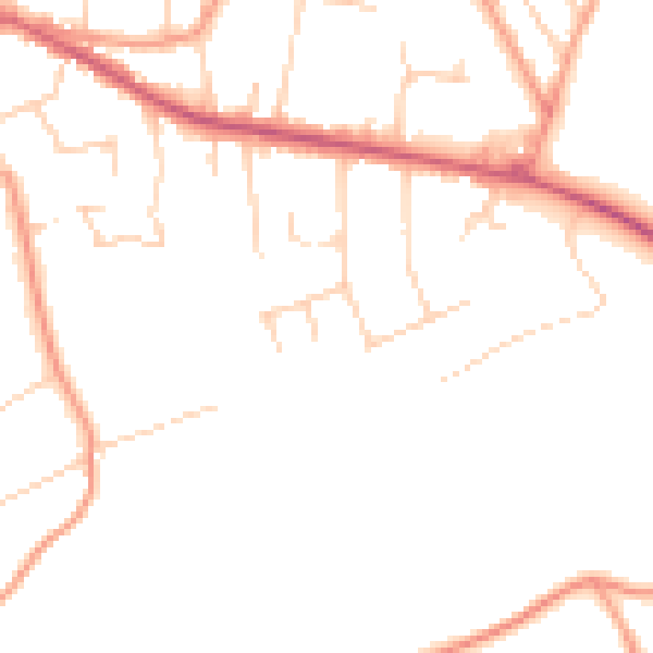Daytime road noise heatmap for CR6 9DL