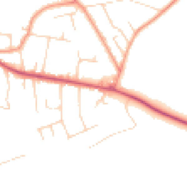 Daytime road noise heatmap for CR6 9DN