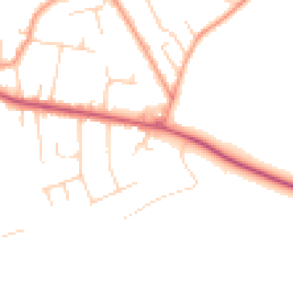 Daytime road noise heatmap for CR6 9DP