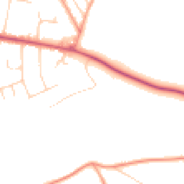 Daytime road noise heatmap for CR6 9DQ