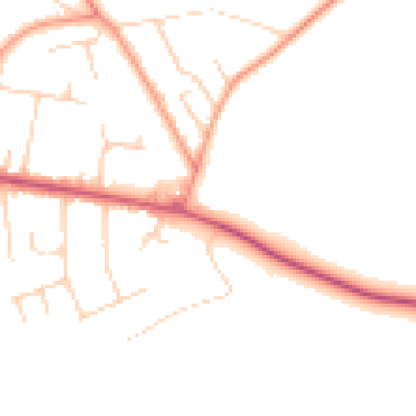 Daytime road noise heatmap for CR6 9DZ