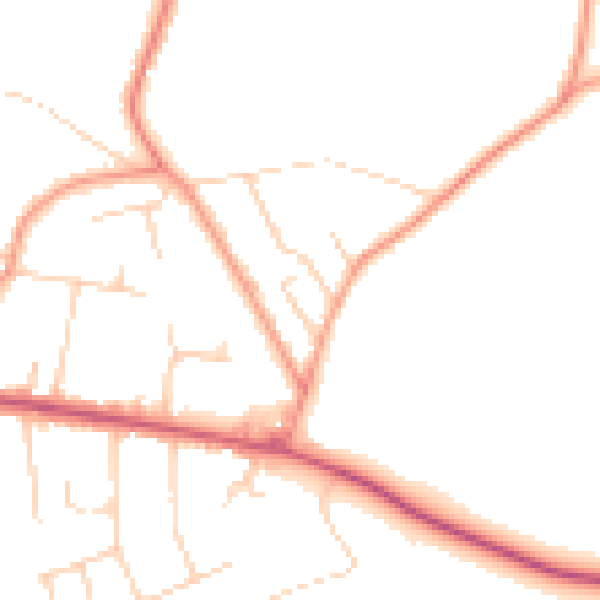 Daytime road noise heatmap for CR6 9EP