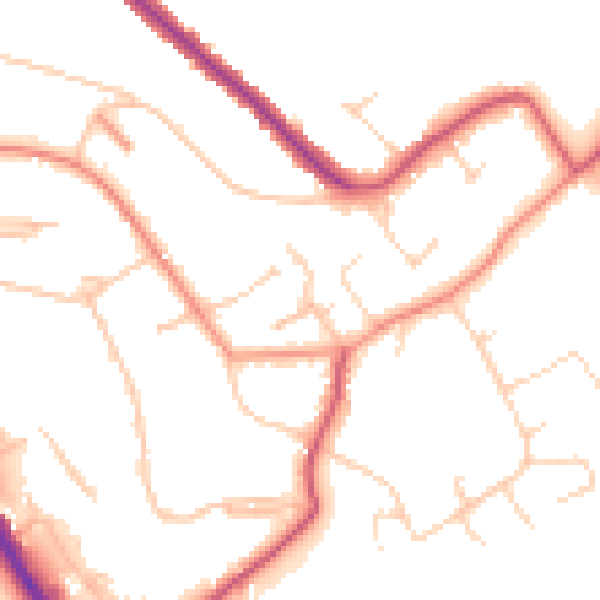 Daytime road noise heatmap for CR6 9HZ