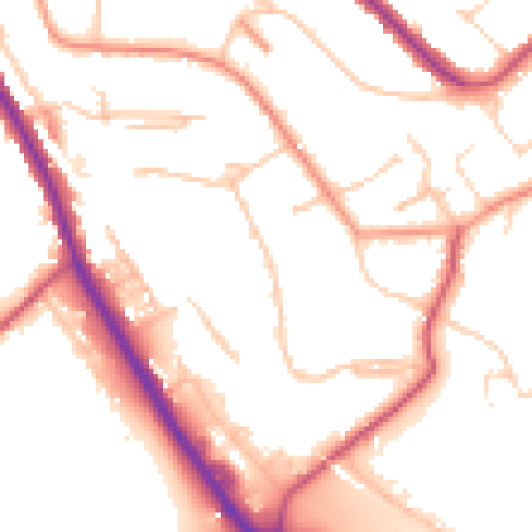 Daytime road noise heatmap for CR6 9JD