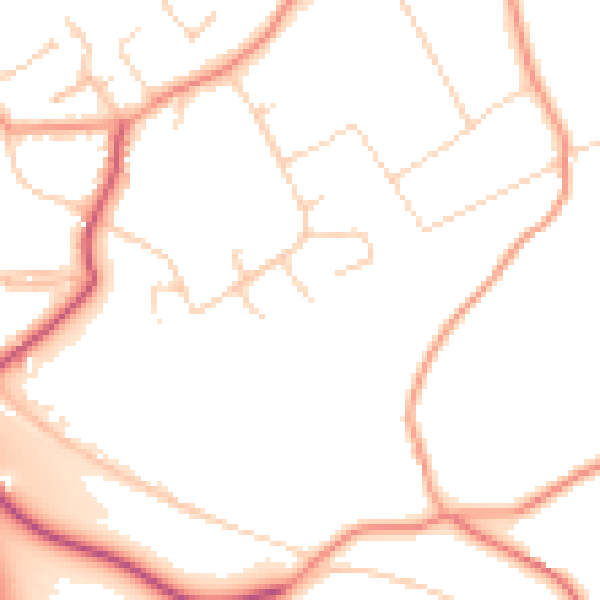 Daytime road noise heatmap for CR6 9JS