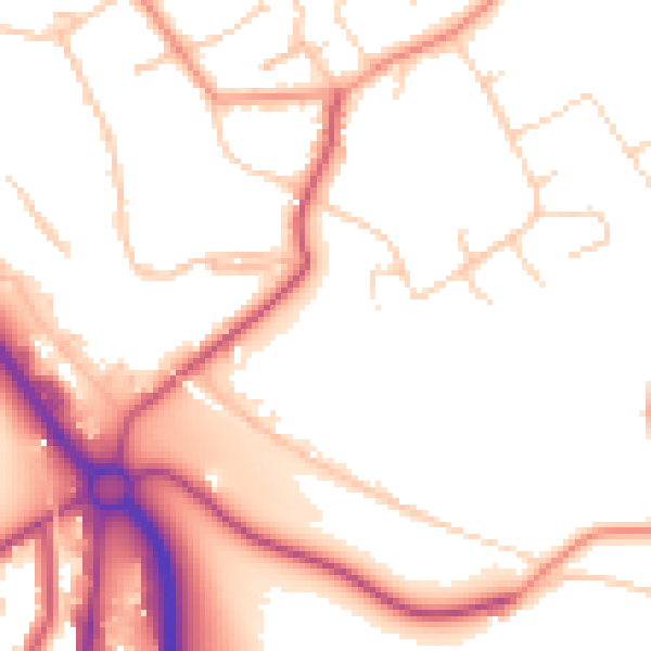 Daytime road noise heatmap for CR6 9JT