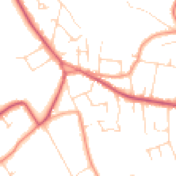 Daytime road noise heatmap for CR6 9LH