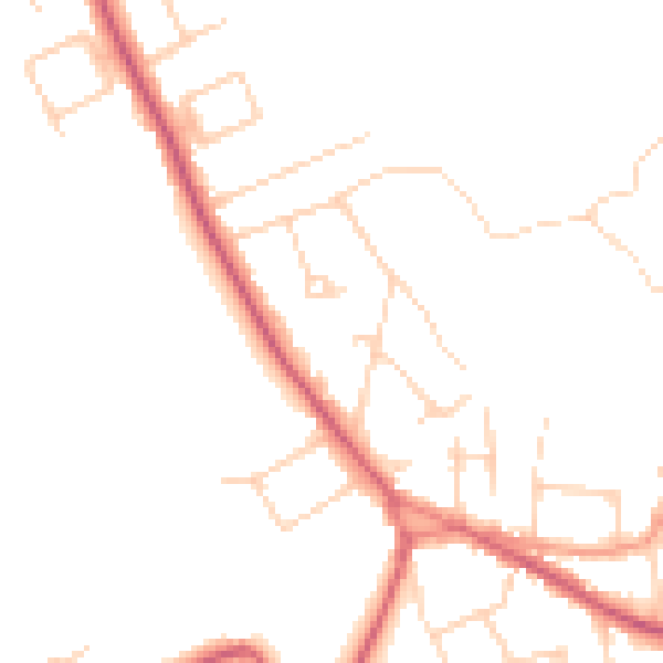 Daytime road noise heatmap for CR6 9NN