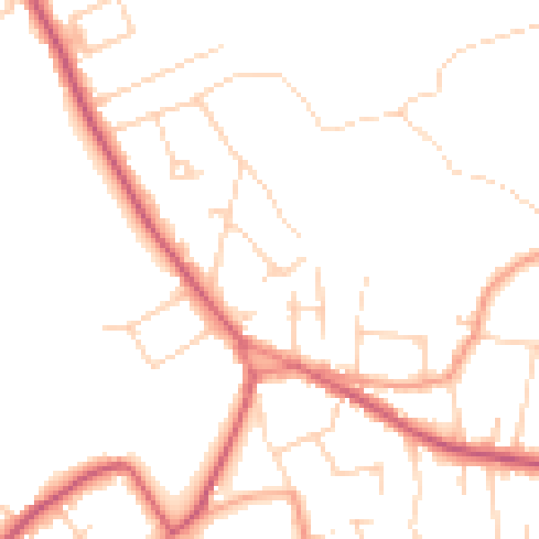 Daytime road noise heatmap for CR6 9NP