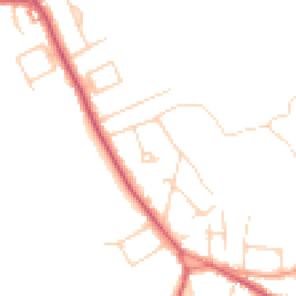 Daytime road noise heatmap for CR6 9NX