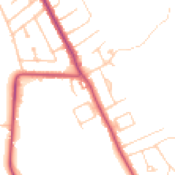 Daytime road noise heatmap for CR6 9RA