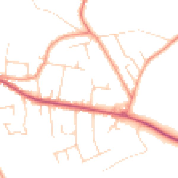 Daytime road noise heatmap for CR6 9SJ