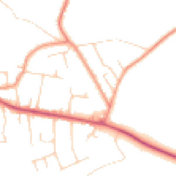 Daytime road noise heatmap for CR6 9SP