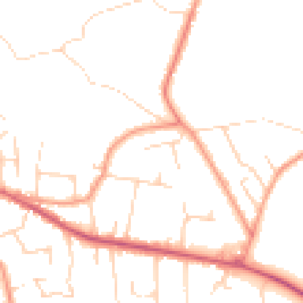 Daytime road noise heatmap for CR6 9SU