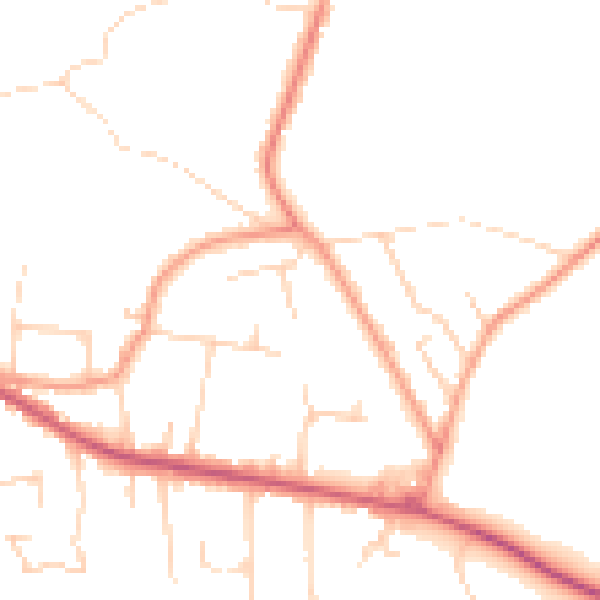 Daytime road noise heatmap for CR6 9SW