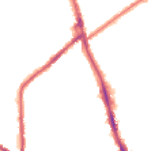 Night-time road noise heatmap for CR7 6AG