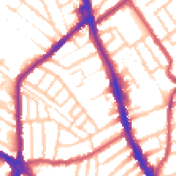 Daytime road noise heatmap for CR7 6AP
