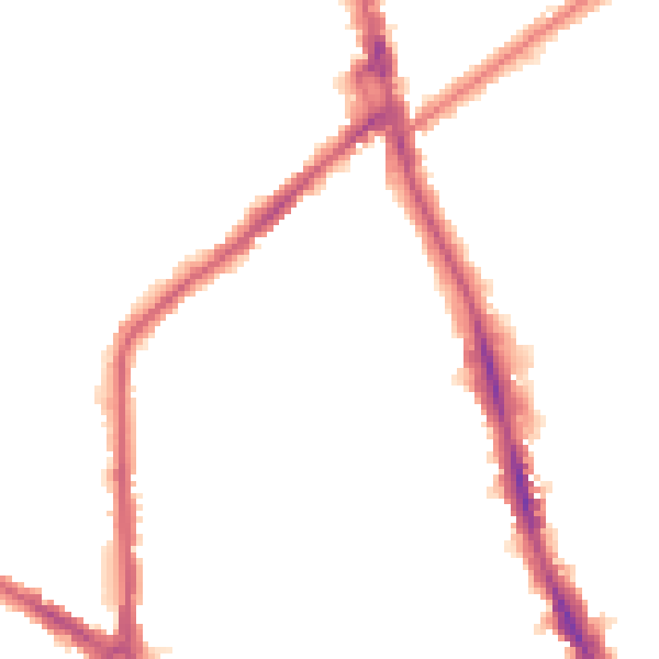 Night-time road noise heatmap for CR7 6AQ