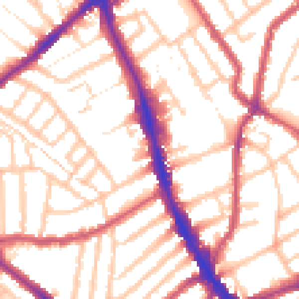 Daytime road noise heatmap for CR7 6AR