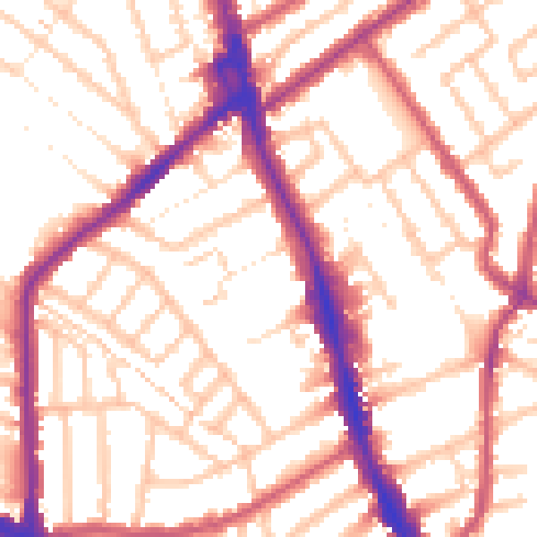 Daytime road noise heatmap for CR7 6AX