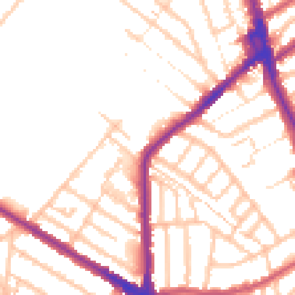 Daytime road noise heatmap for CR7 6BB