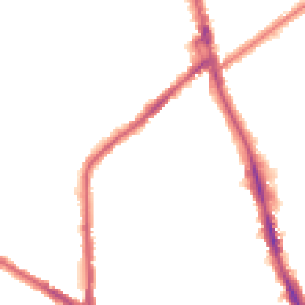 Night-time road noise heatmap for CR7 6BT