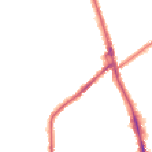 Night-time road noise heatmap for CR7 6DA