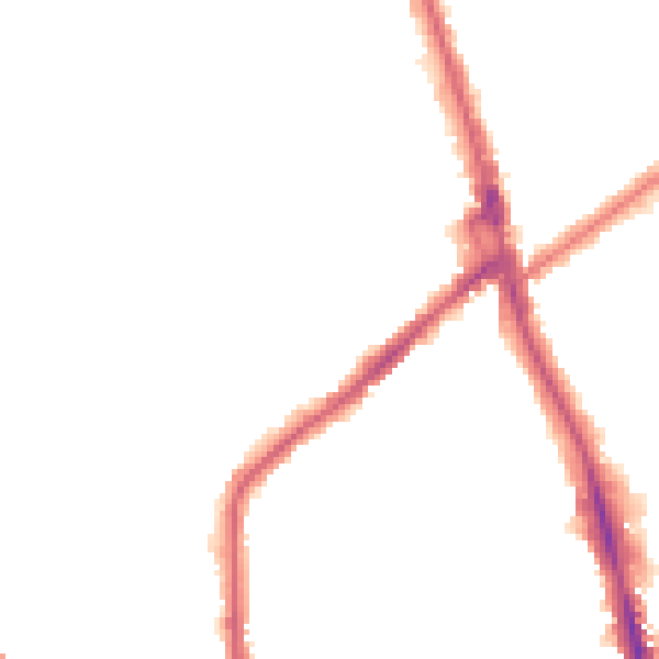 Night-time road noise heatmap for CR7 6DE