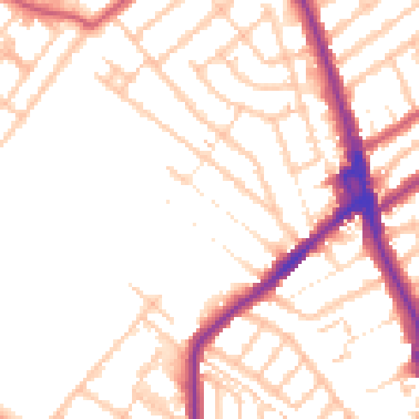 Daytime road noise heatmap for CR7 6DF