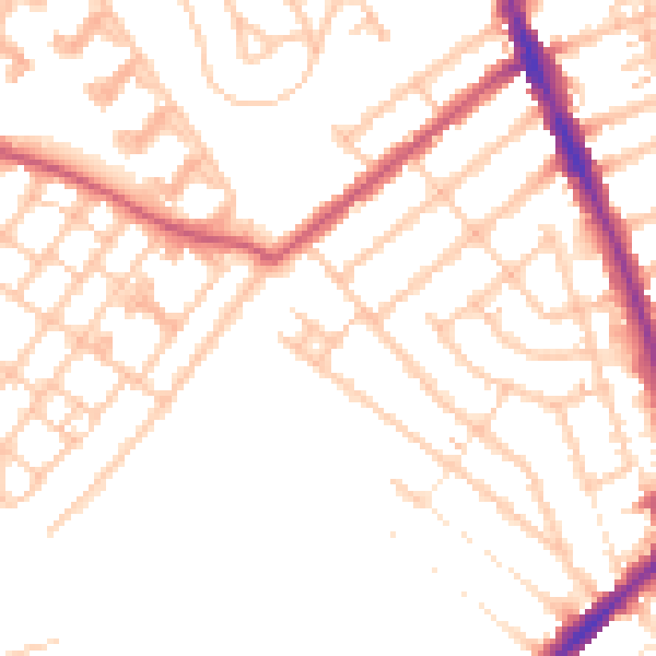 Daytime road noise heatmap for CR7 6DH