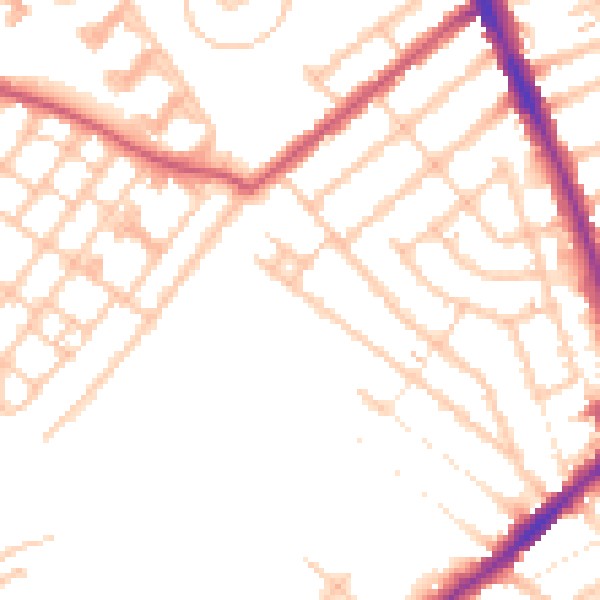 Daytime road noise heatmap for CR7 6DN
