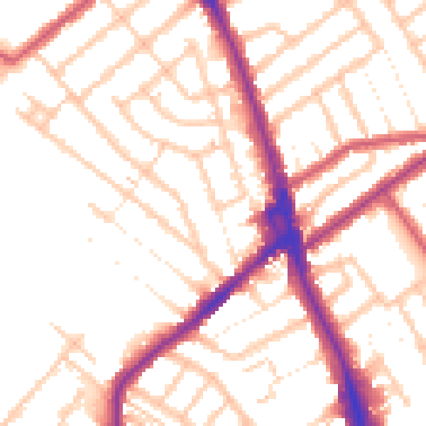 Daytime road noise heatmap for CR7 6HD
