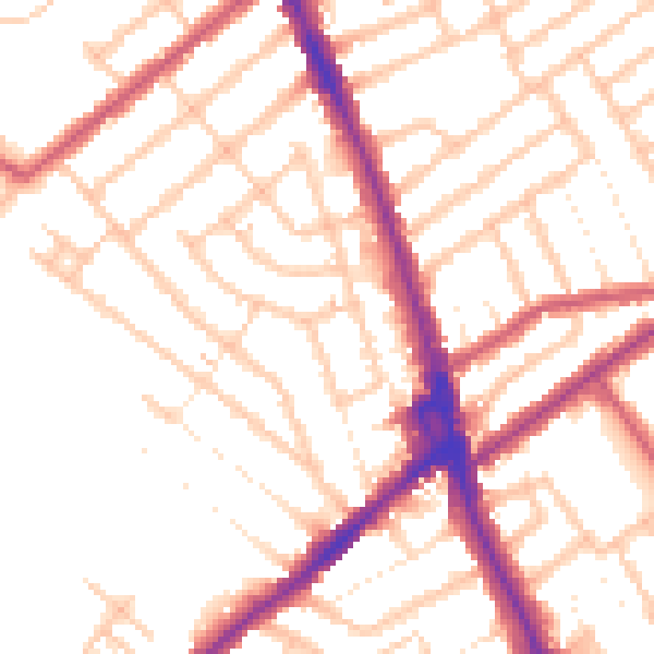 Daytime road noise heatmap for CR7 6HP