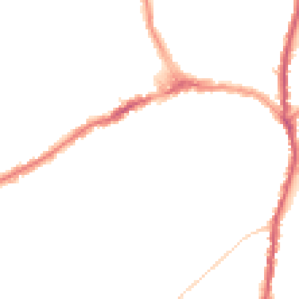 Night-time road noise heatmap for CR7 7AH
