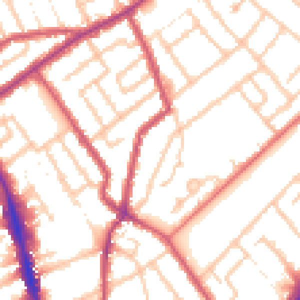 Daytime road noise heatmap for CR7 7EX
