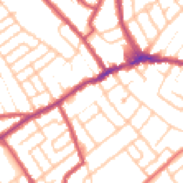 Daytime road noise heatmap for CR7 7FG