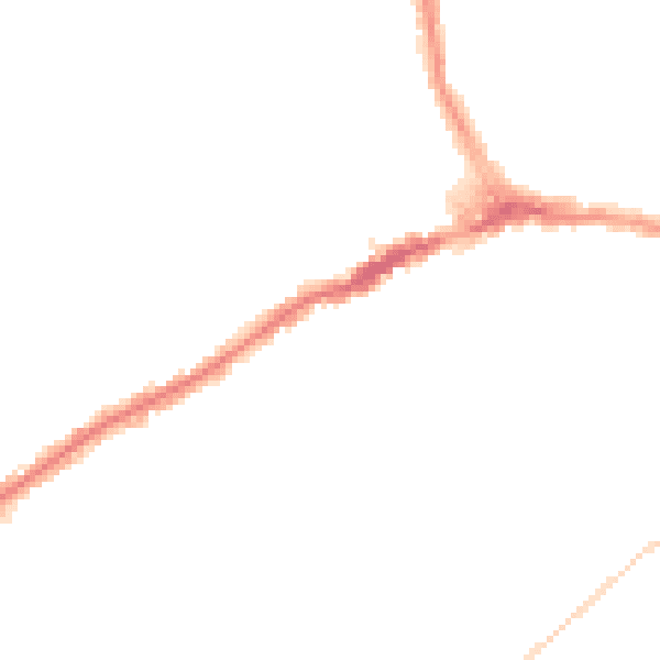 Night-time road noise heatmap for CR7 7FG