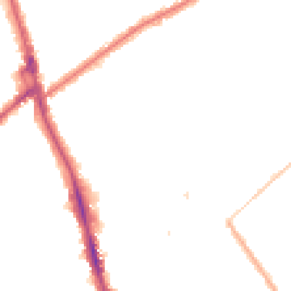 Night-time road noise heatmap for CR7 7HJ