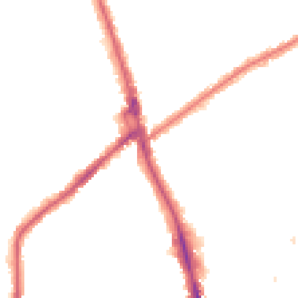 Night-time road noise heatmap for CR7 7HW