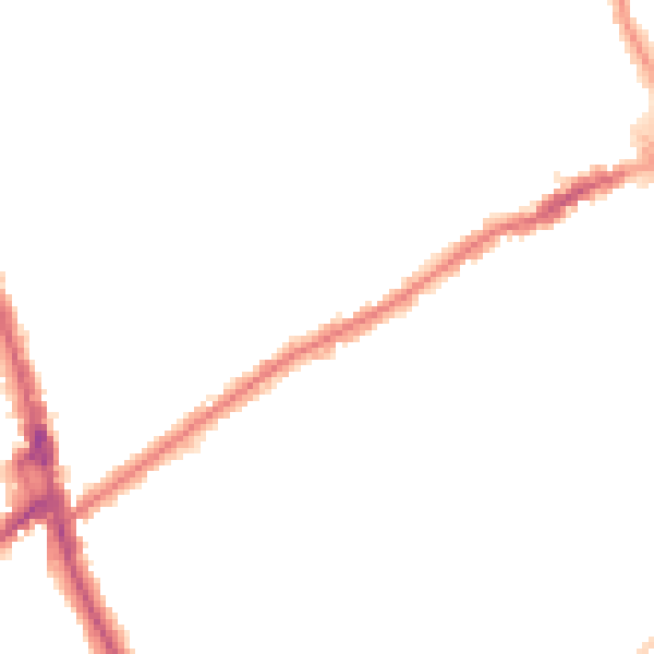 Night-time road noise heatmap for CR7 7JD