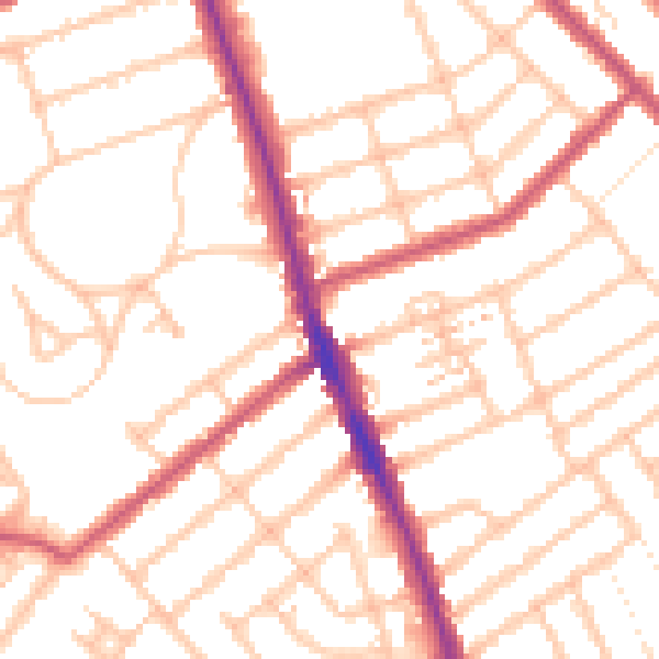 Daytime road noise heatmap for CR7 7ND